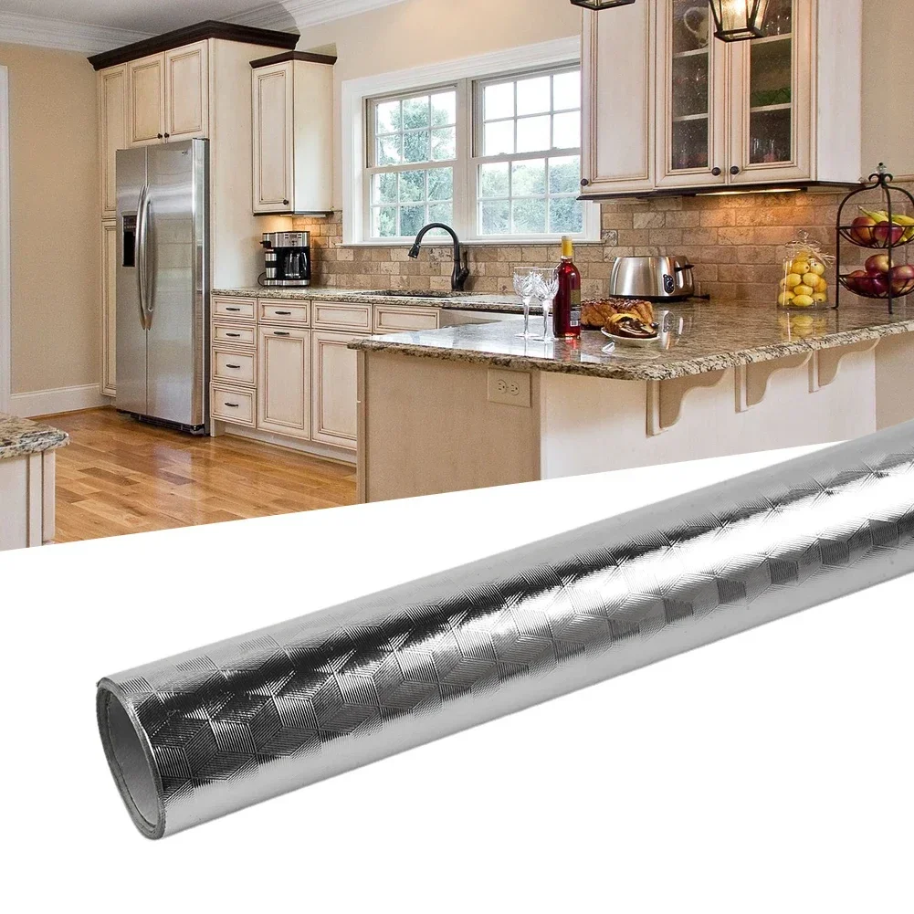 Kitchen Oil-proof Self Adhesives Stickers Aluminum Foil Gas Stove Cabinet Contact Sticke 5/2/1M