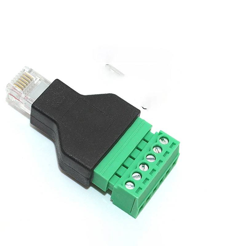 10-Pack RJ12 6P6C Male To Screw Terminal Adapter – 6 Pin CCTV Connector