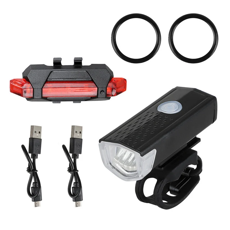Bike Front Light Bike Light Set Head Front Light With Taillight USB Rechargeable 3 modes Bicycle Accessories