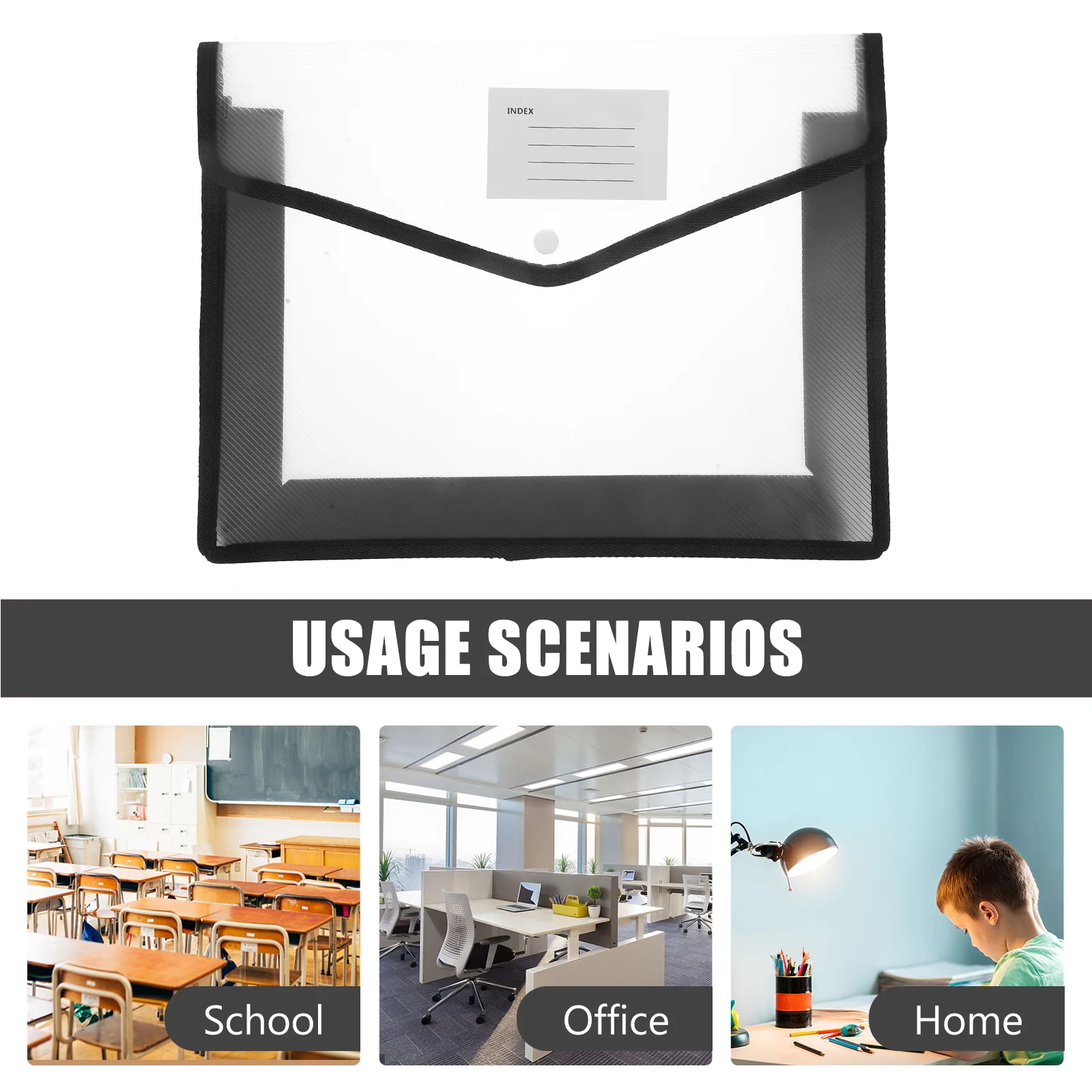 A4pp 방수 스냅 문서 가방, 투명 폴더 지갑, 파일 문서 정리함 봉투, 플라스틱 단추, 2 개