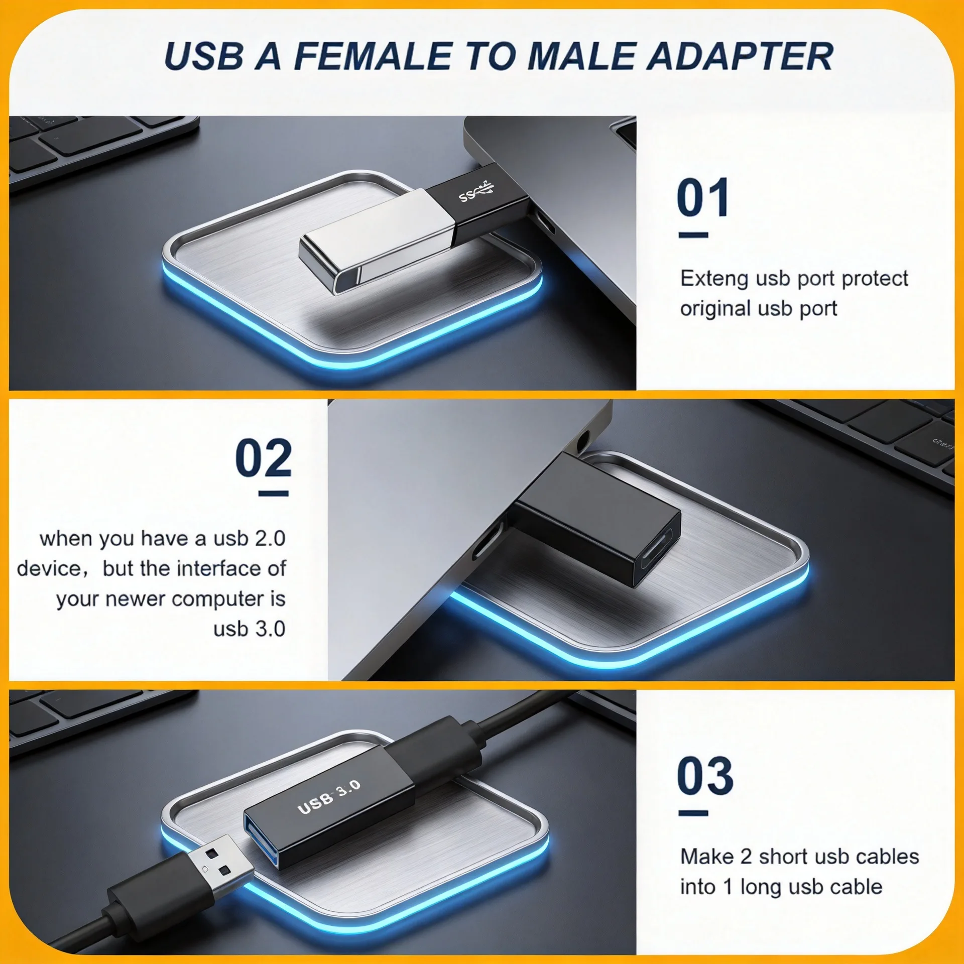 휴대폰/컴퓨터/자동차용 8팩 어댑터 세트 ? 충전, 데이터 전송 및 USB 드라이브 읽기 지원