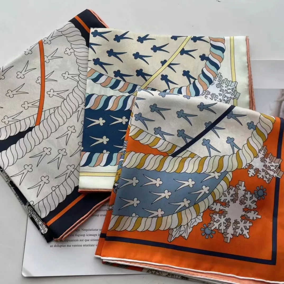 

Brand Hot Sale Women Silk Scarves Luxury Design Digital Print Square Lady Fashion Silk Scarf Shawl