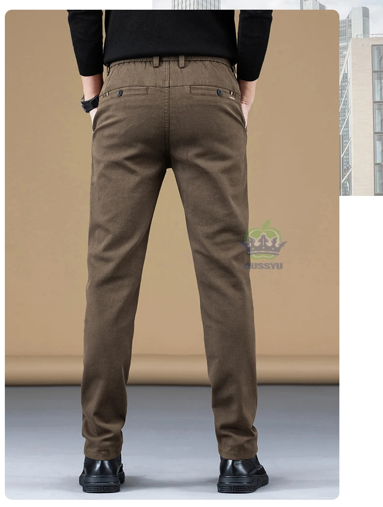 Hohe Qualität Herbst Winter Baumwolle Stoff Casual Hosen Männer Grau Schwarz Braun Korea Arbeit Klassische Slim Fit Cargo Hosen Männlichen 28-38 – Detail 9