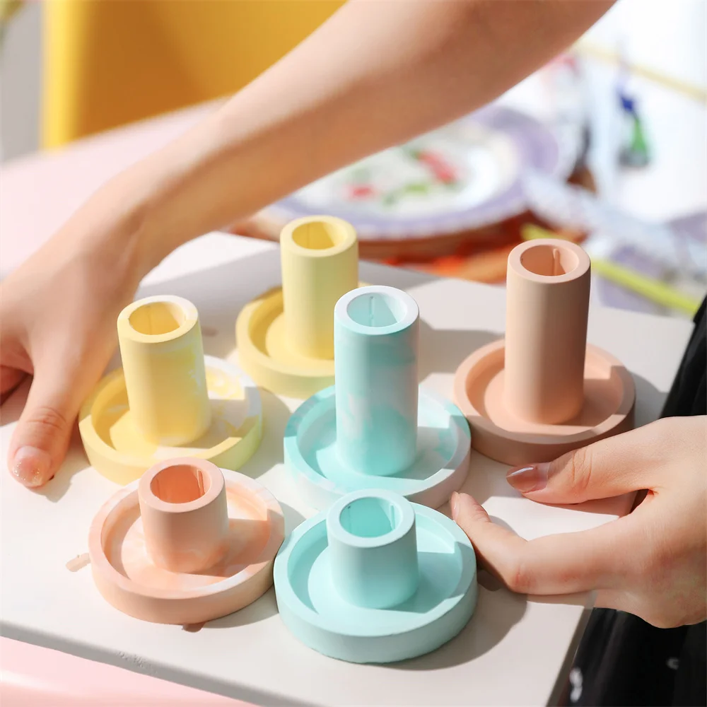 Silicone Molds Cement Candle Holder Candlestick Holder Silicone Mold
