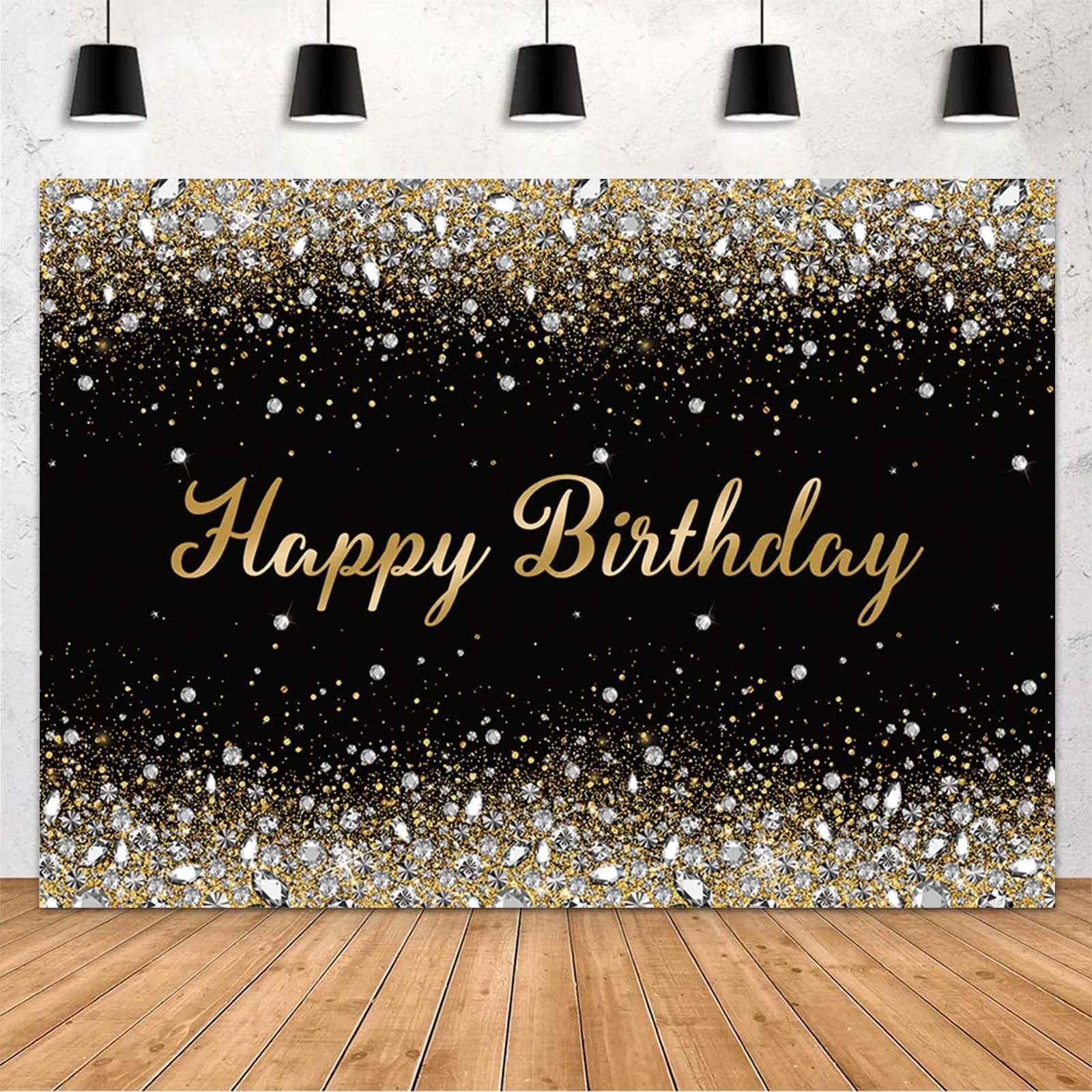 

Birthday Backdrop Diamonds Glitter Shining Pink Gold Dot Sparkle Photography Background for Girls Party Decorations Photo Props
