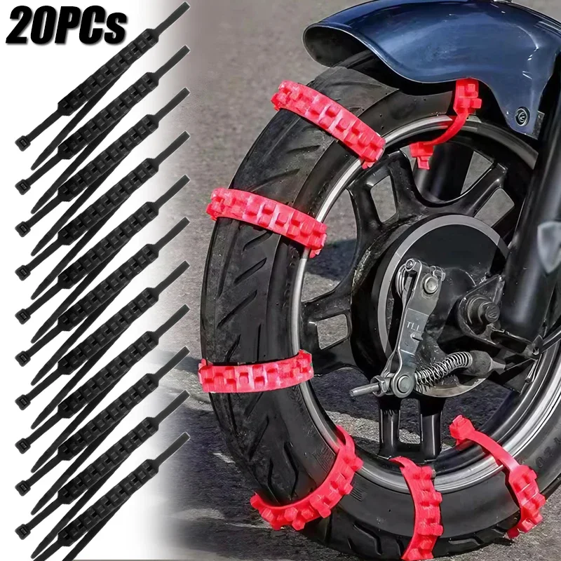 Tire Chains 10/20PCs Universal Motorcycles Anti-Skid Snow Chains Winter Wheels Anti-slip Ties