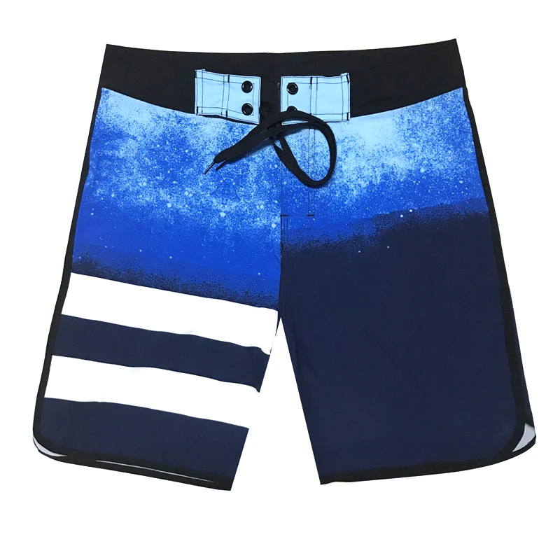 boardshorts men Board Shorts Mens bermuda masculina man Pants Beach wear Quick dry print swiming swimsuit elastic blue Casual