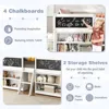 Children Beds, Low Loft Twin Size, Wooden Loft Bed with Ladder Blackboard, 2-Step Ladder, 4 Chalkboards, 2 Moveable Bookcases 6