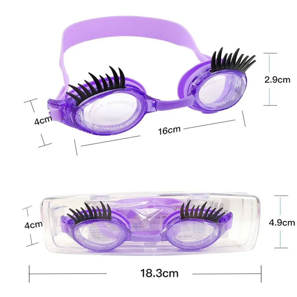 High Quality Silicone Children Eyelash Swimming Goggles Waterproof Anti-fog Swimming Goggles PC HD Eyelash Goggles 6