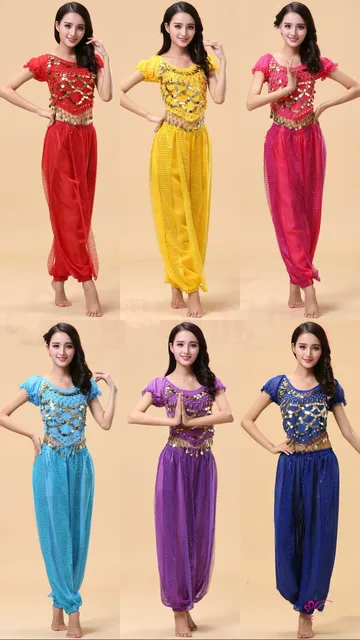 Saree Indien Robe Danse Ventre Bollywood Ensemble Haut/Sarouel