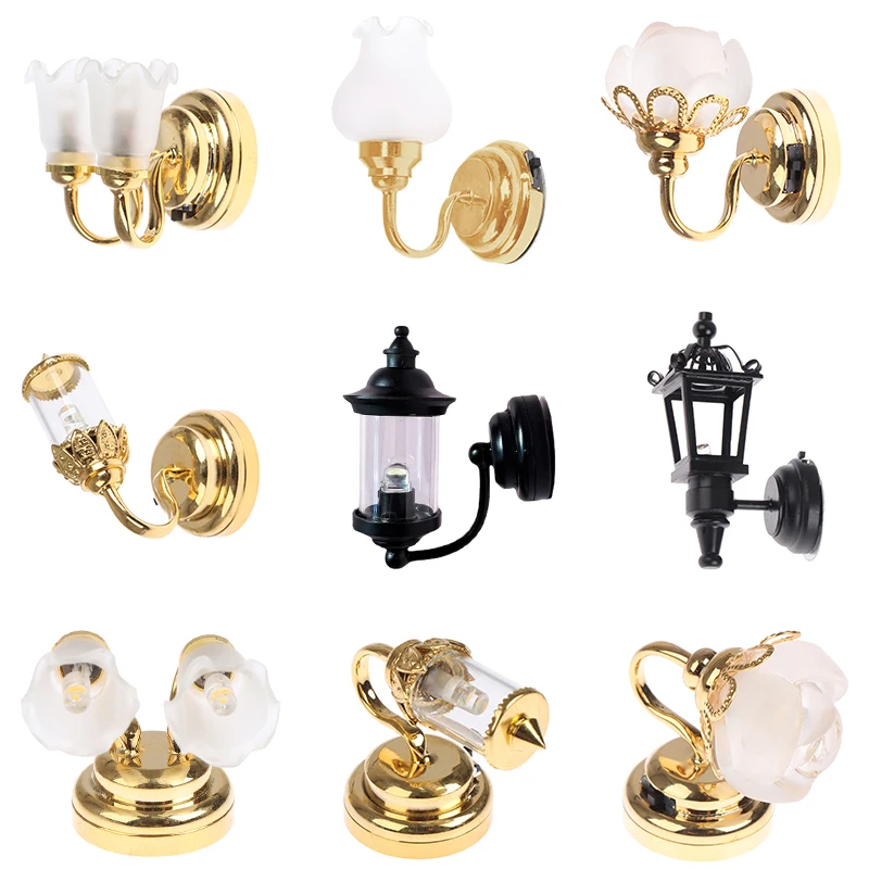 

1 шт. 1/12 миниатюрный потолочный светильник для кукольного домика, настенный светильник, настольная лампа, миниатюрный светодиодный светильник для украшения дома, кукольная мебель, игрушка