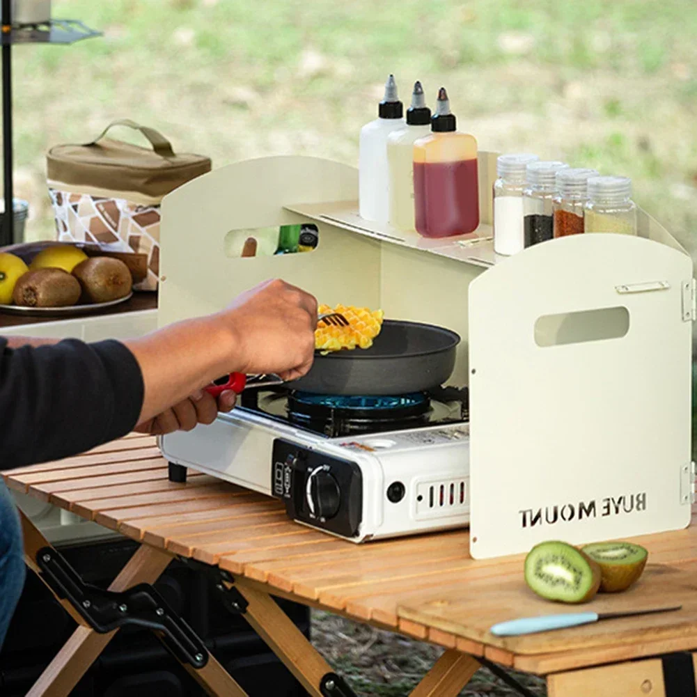 Outdoor Camping Stove Cassette Stove Windshield Outdoor Folding Wind Shield Portable Cooking Burner Windproof Screen