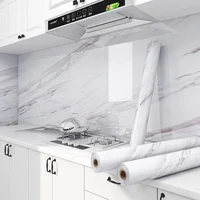 Wall Adhesive Wallpaper Width 80cm Waterproof Oil Proof Foil Marble Decor Sticker Kitchen Bathroom Renovation Decorative Paper 1