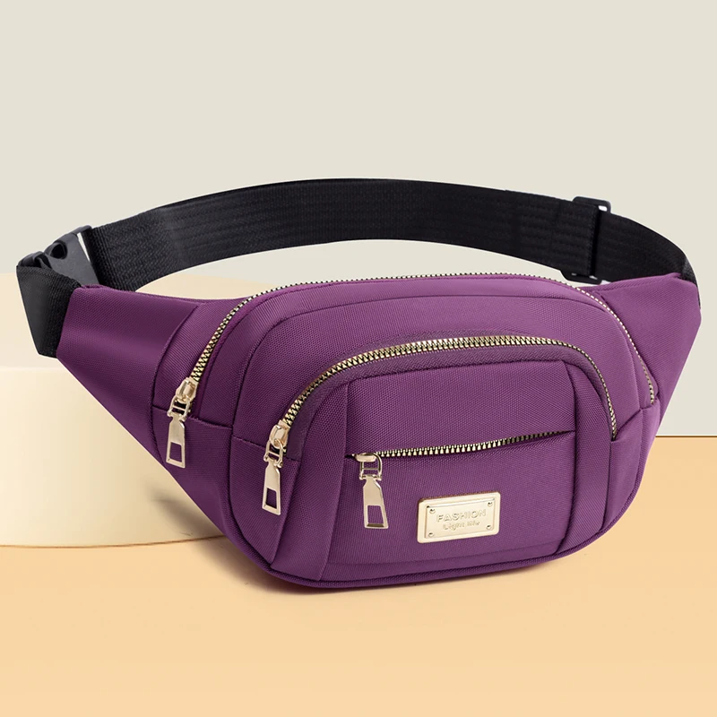 Women's waist bag - adjustable shoulder strap, zipper closure, casual crossbody bag, chest bag, multifunctional