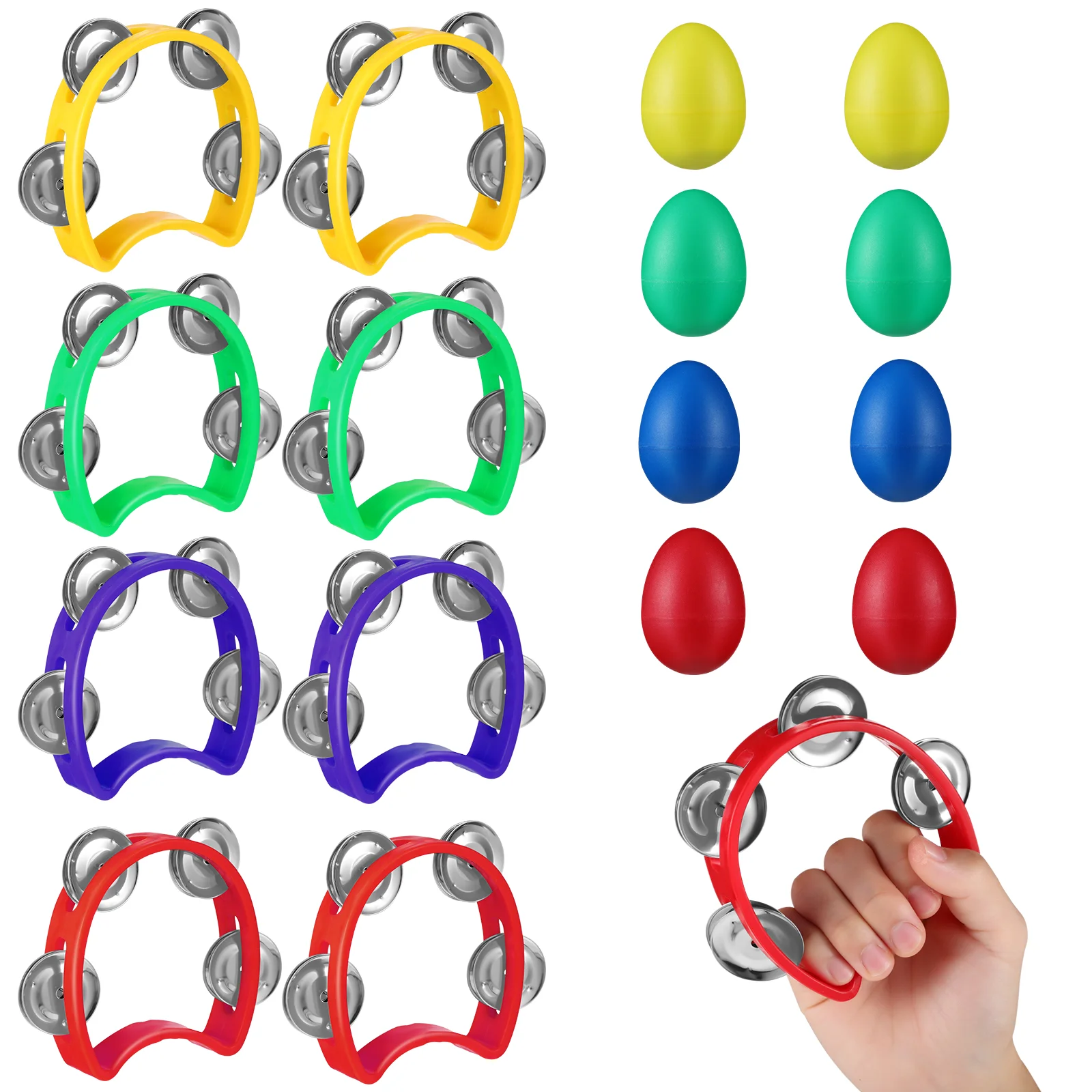 

Four Bell Circle Baby Music Toy Party Tambourine Toys Musical Egg Shakers Instrument Hand for Kids Tambourines Abs Child