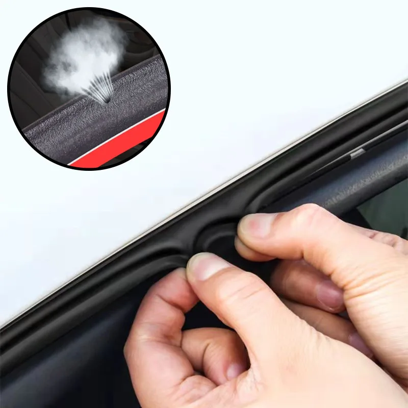 Durable B-Shape Rubber Door Seal Strip - Double Layer Weatherproof Sound Protector