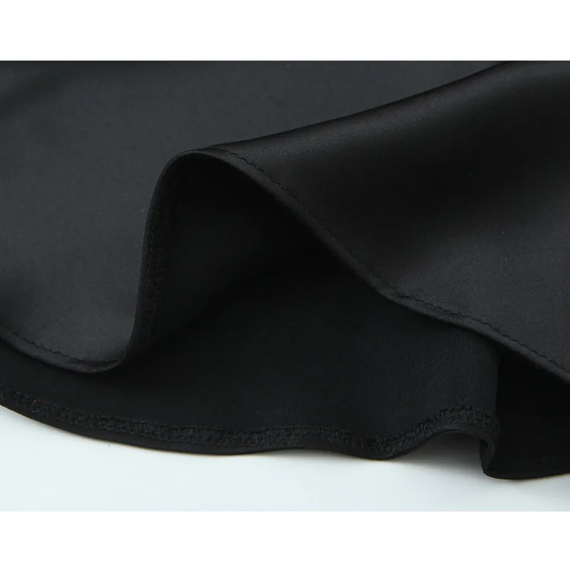 New Scarf V neck Blouse Women 2025 Women's Black Satin Elegant Long Sleeve Casual Short Shirts And Blouses Top ﻿