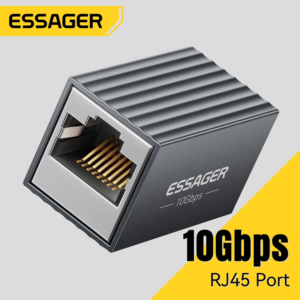 에사저 RJ45 커넥터 10Gbps 네트워크 익스텐더 연장 케이블 Cat8 Cat7 Cat6 이더넷 케이블 어댑터 여성용 어댑터