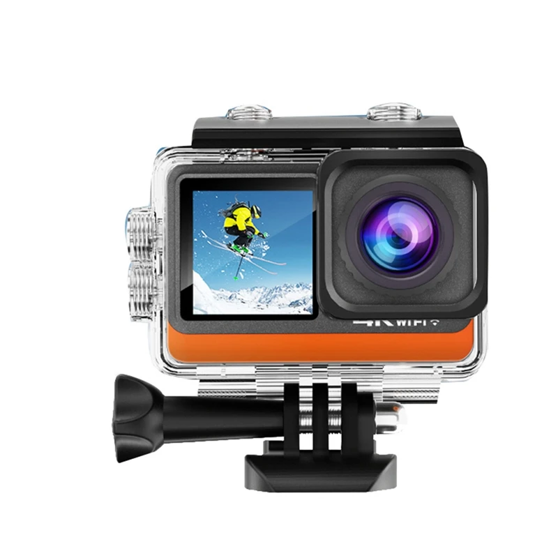 

Экшн-камера Ultra HD 4K, 30 кадров в секунду, 16 Мп, Wi-Fi, двойной экран 2.0 IPS LCD, широкий угол обзора 170 °, Водонепроницаемая 30 м Спортивная видеокамера на шлем, прочная