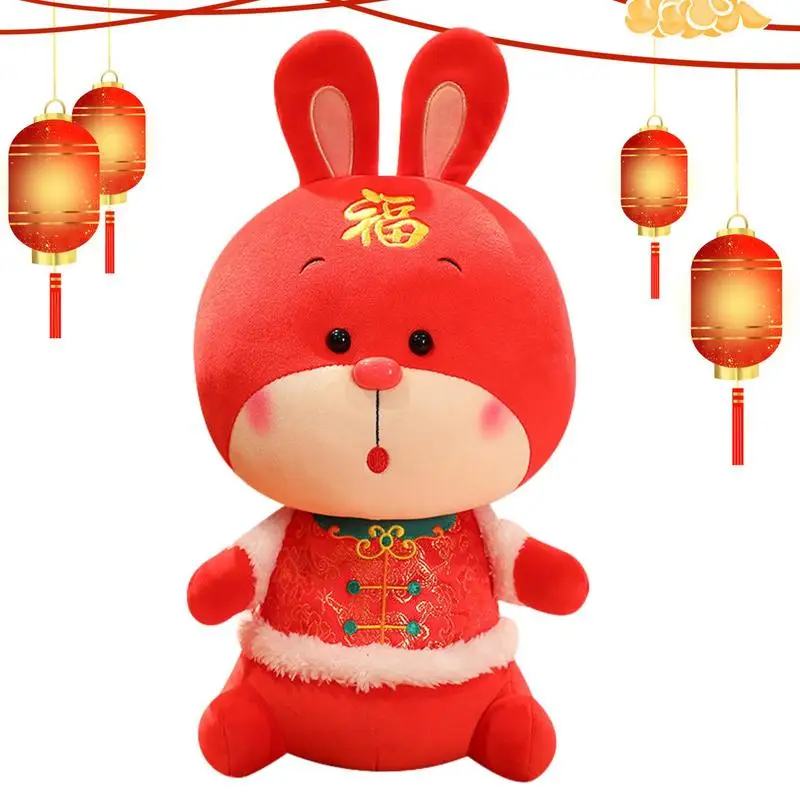 

Chinese Rabbit Plush Chinese Style Rabbit Stuffed Toy Soft Rabbit Plush Doll With Cute Expression Chinese Style Lucky