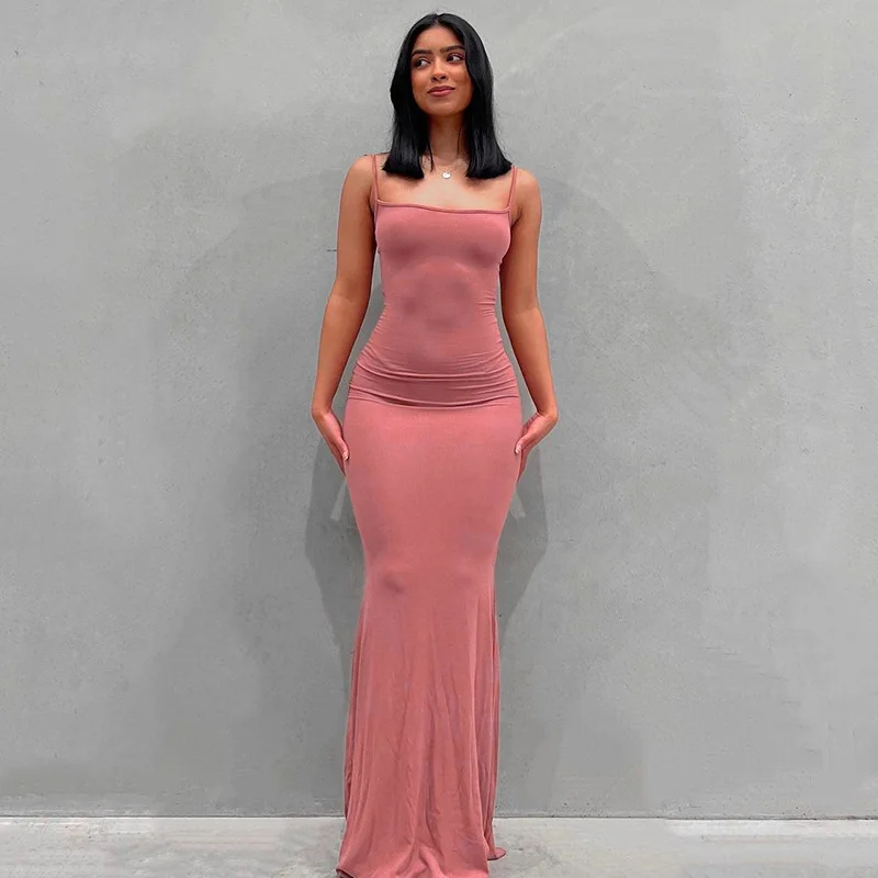Slip Sleeveless Backless Maxi Dress Women 2025 Y2K Summer Bodycon Elegant Sexy Outfits Ladies Birthday Party Club Fishtail Dres 3