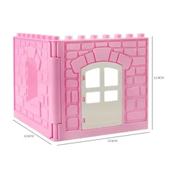 Enchanting Princess Castle Building Blocks Set - Creative Playhouse with Accessories (Wall Pink)