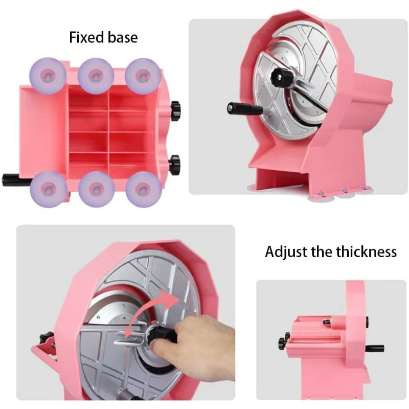 Commercial Vegetable Slicer Potato Onion Slicer 0-0.5''Thickness Adjustable Manual Fruit Cutter Cabbage Shredder