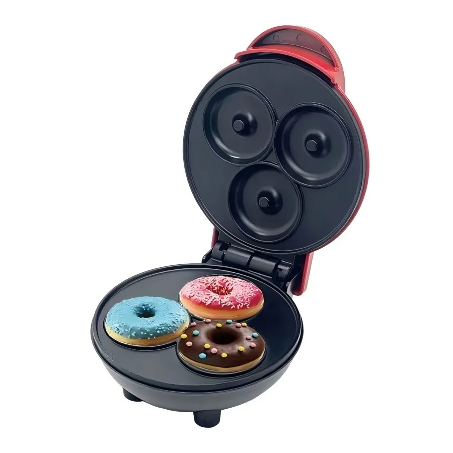Mini home donut making machine, double-sided heating, non stick coating fast production, DIY breakfast for families and children 5