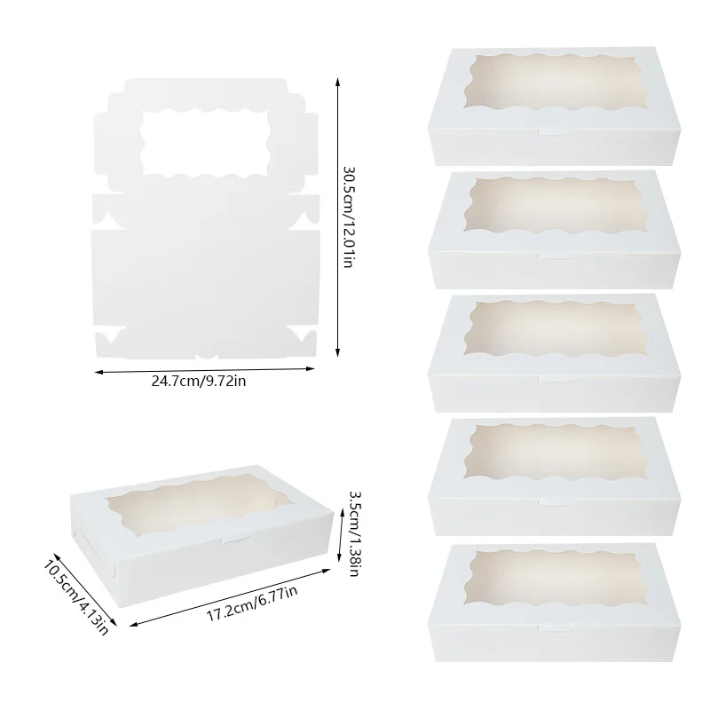 10/20Pcs Cake Dessert Boxes with Clear Window, Paper Bakery Packaging Boxes for Cupcake... - SKU CDB02021 - UGI Packaging