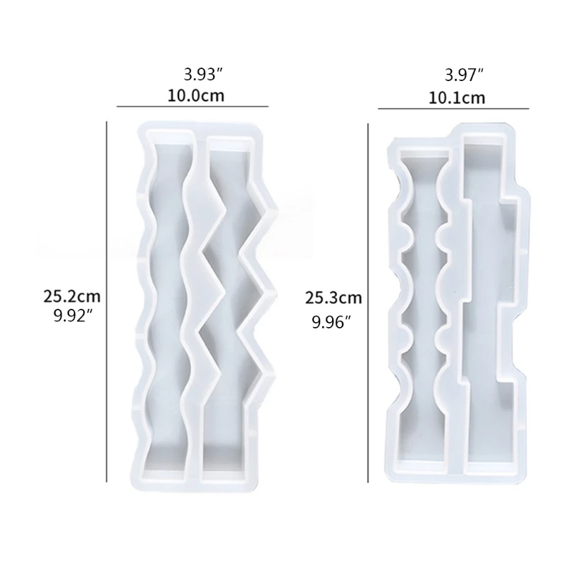 Y4QE Wavy Bar Silicone Mold Keychain Resin Epoxy Craft Polymer Clay Craft DIY