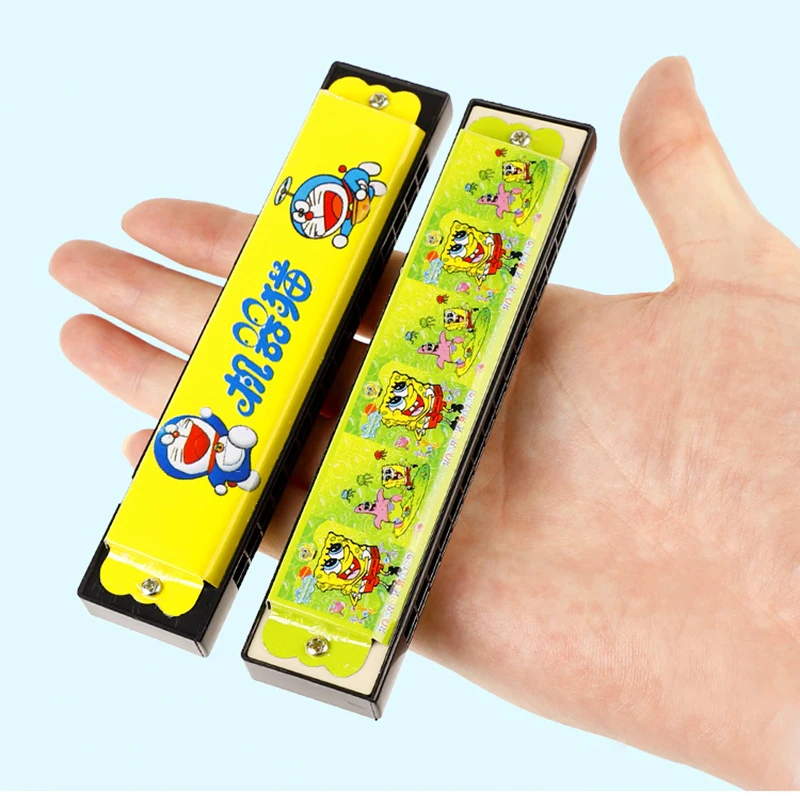 Cartoon 16 Holes Chromatic Harmonica Harp Young Children for Kids Mini Musical Wind Instrument C Tone Accordion Toys Mouth Harp