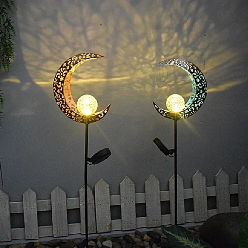 LED Moon Sun Fairy Lights Solar Powered Light Outdoor Waterproof Metal Solar Lighting for Garden Decoration Home Patio Lawn Yard metal plant shelf bracket display shape tiered patio plant stands backdrop ladder porta macetas para plantas balcony furniture