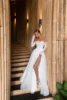 Detachable Long Sleeves Pleat Sweetheart Organ A Line Wedding Dresses Side Slit Bridal Grown 2025 Rode De Morrie 2
