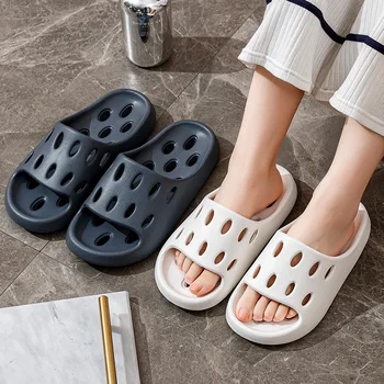 Lightweight Eva Odor-Free Bathroom Slippers Quick Dry With Drainage Hole Home Indoor Fashion Bathroom Shoes Slides For Women Men 1