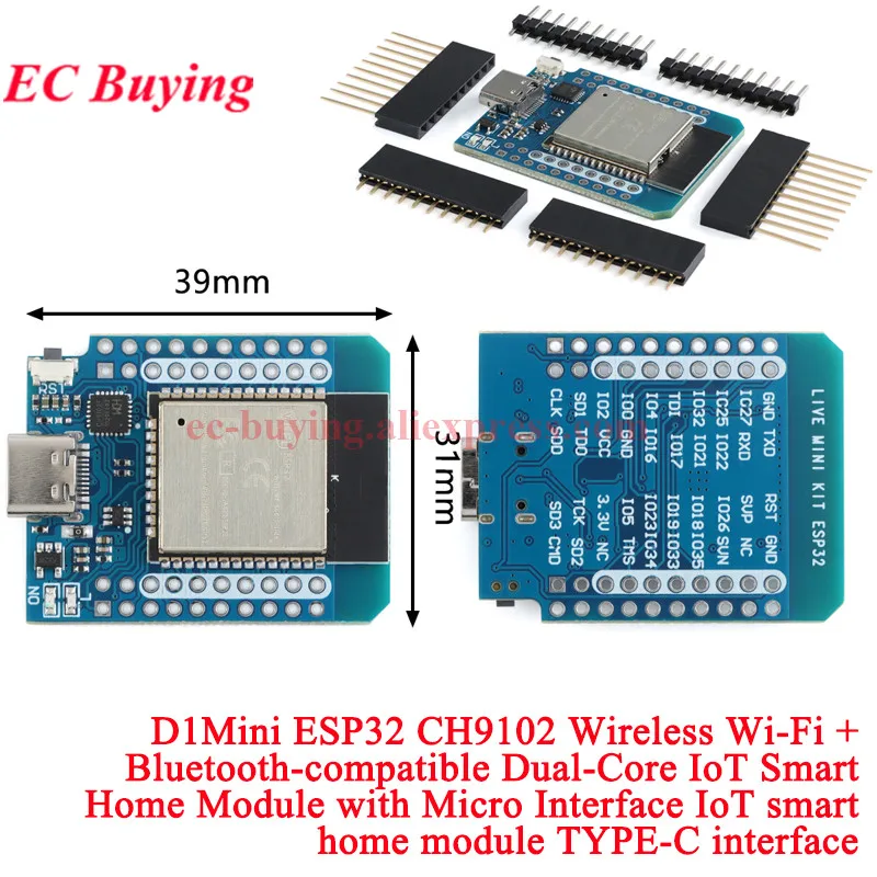 10 Stück/1 Stück WeMos LOLIN D1 Mini PRO NodeMcu Lua ESP8266 ESP32 ESP-12F WIFI Bluetooth-c CH340 FT232 CP2104 CH9102 MICRO TYPE-C USB – Detail 14