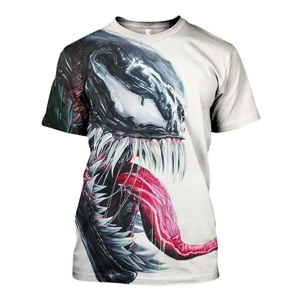 Venom 어린이 캐주얼 반팔 티셔츠, 재미있는 3D 프린팅 티셔츠, 하라주쿠 어린이 성인 상의