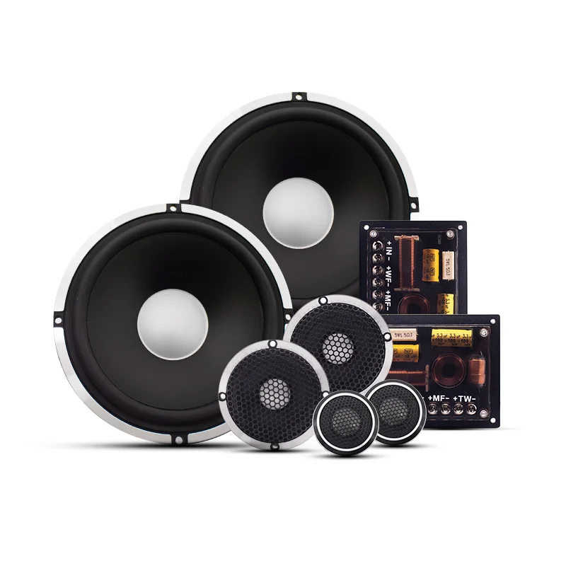 Sennuopu SK-8 Car Audio Speakers Bass Woofer Made of Durable Aluminium HIFI 3-way Design with 2-inch Tweeter 6.5-inch 12V