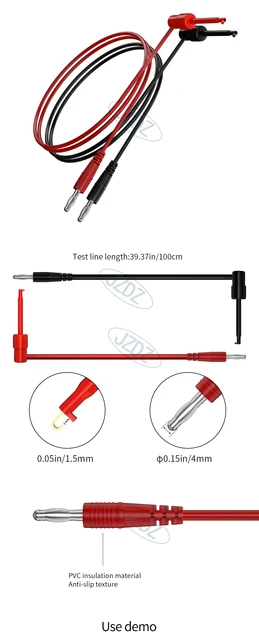 Cables De Prueba Para Multímetro – 4 Unidades Con Conectores Banana 4mm, 1 Metro, 1000V