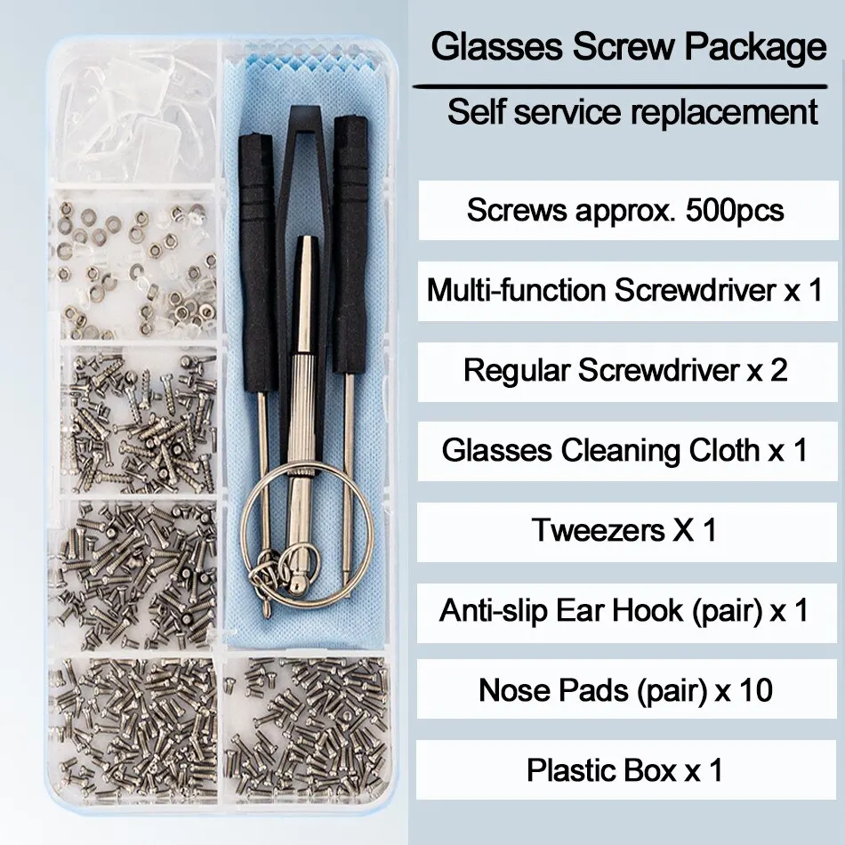 Brillen Reparatur Kit 600pcs Edelstahl Mini Brille-Schrauben & Muttern Für
