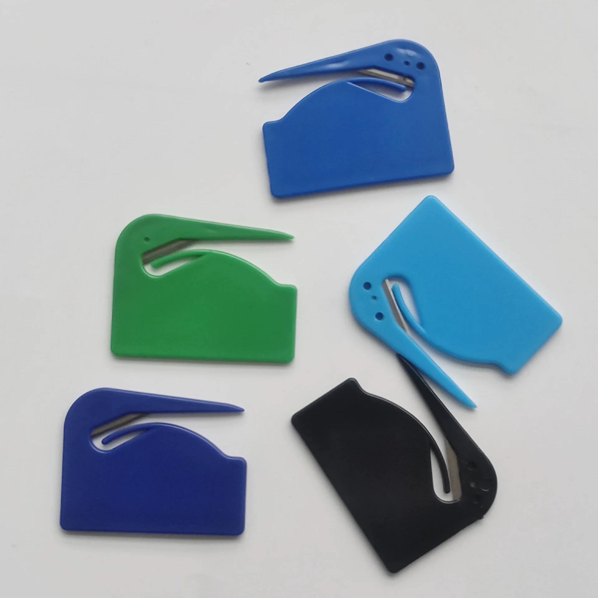 5PCS Durable Plastic Letter Mail Envelope Opener Knife Office Equipment Safety Paper Guarded Cutter Blade
