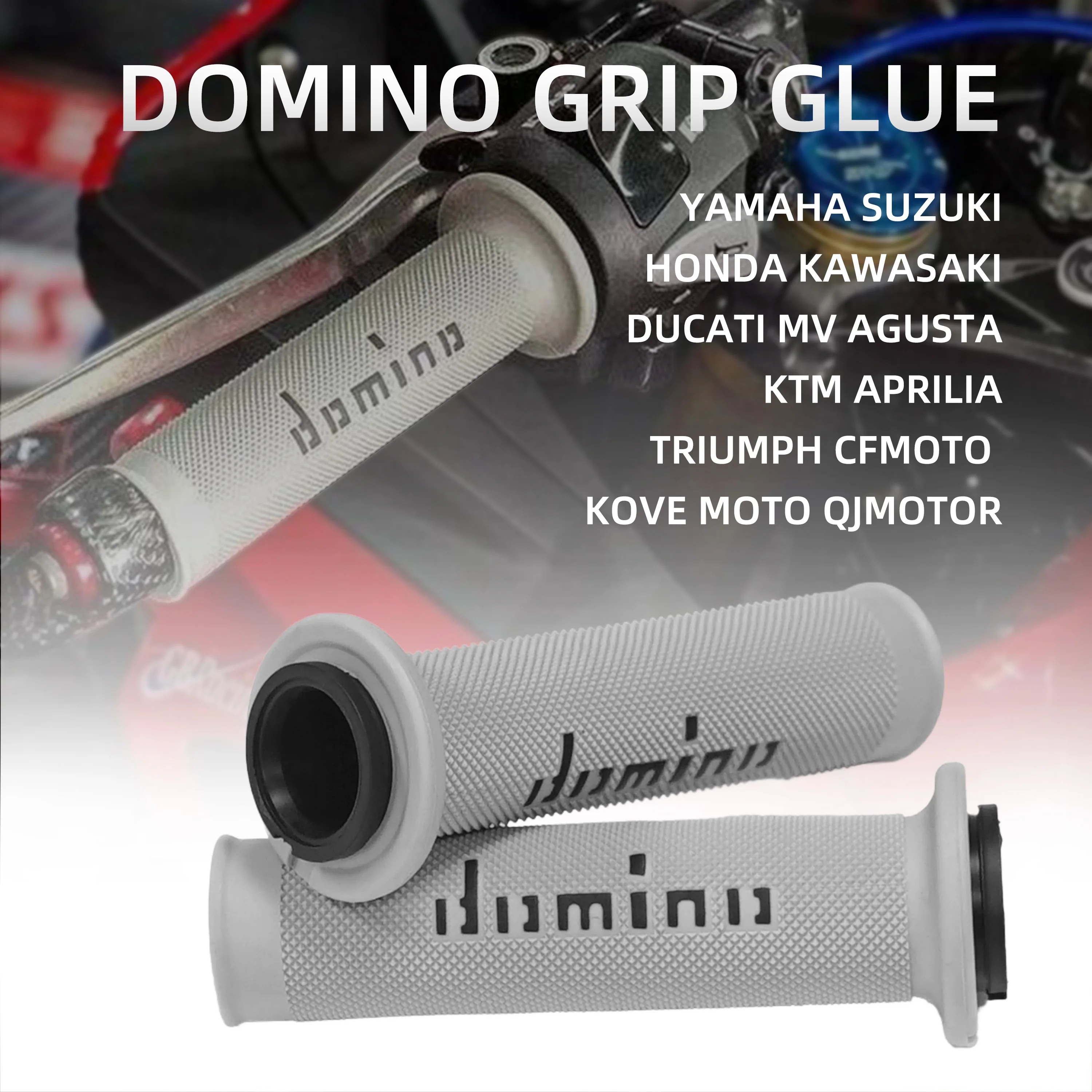 Motorcycle Handlebar Grips Domino Racing 22mm 24mm Gel Rubber Brake Universal Grips