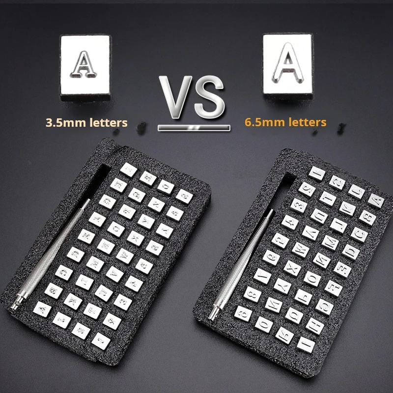Molds 36 Stamps Handmade Leather Carving Vegetable Tanned Digital Printing Art English Letters Punch Tools Emboss Stamping Die