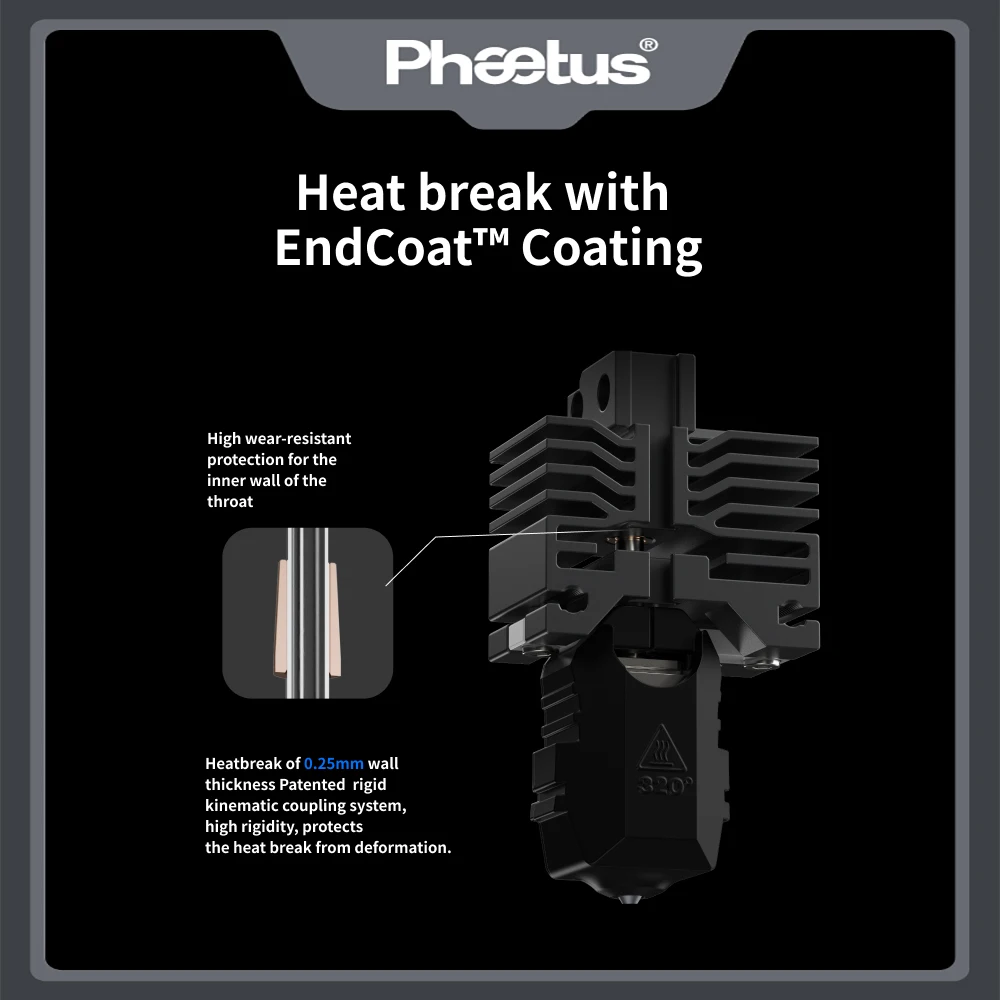 Phaetus Conch Hotend Conch Hotend Plus EndCoat Nozzle Silicon Carbide Nozzle For Bambu Lab X1 And P1 Series 3D Printers