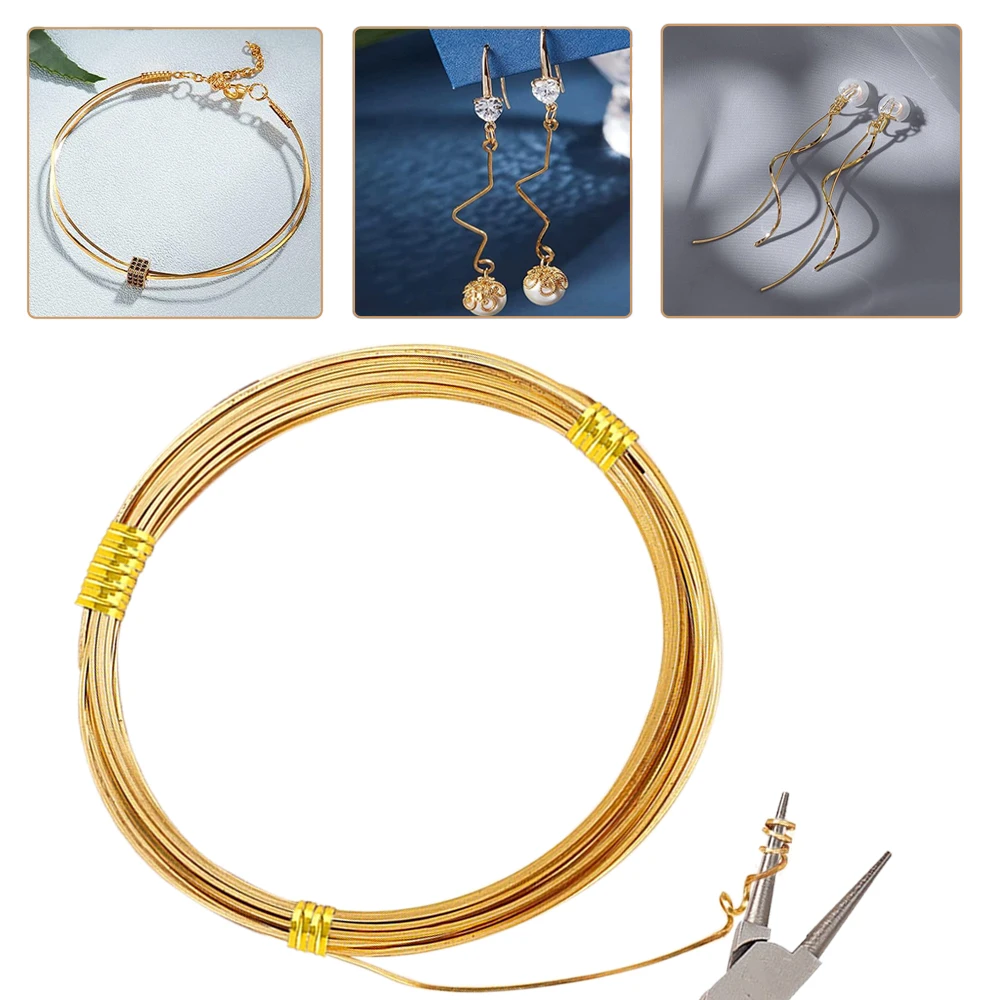 Premium Brass Wire for Jewelry Crafting - 6 Meters Square Wire in Multiple Thicknesses (0.6/0.8/1mm)