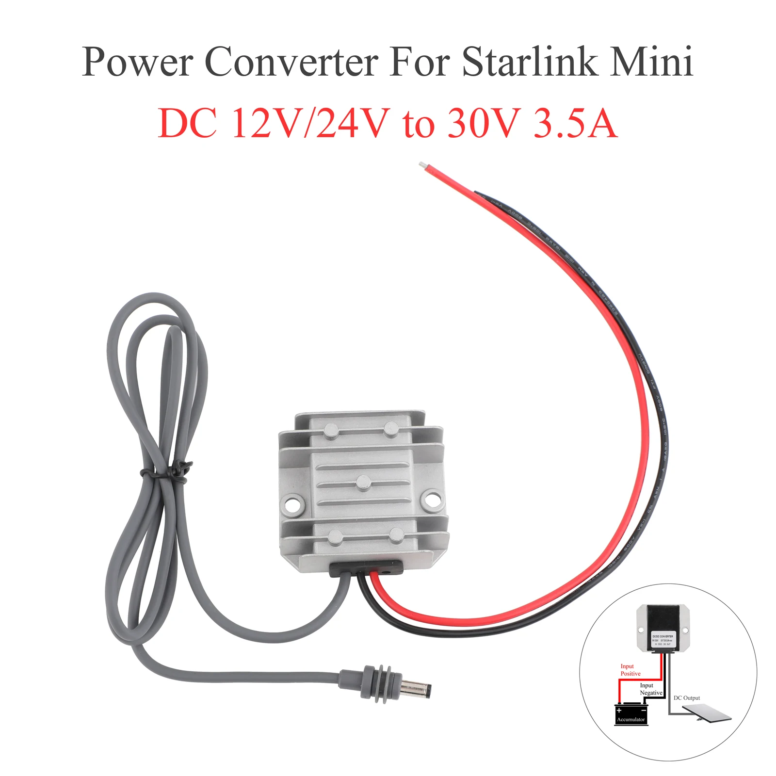 스타링크 미니 DC 전원 컨버터 부스터 12V/24V에서 30V 3.5A로 변환, 스..