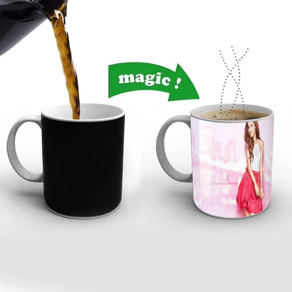 

Music-Ariana-Grande Ceramics Coffee Mug Thermal Color-changing Birthday Gift Back To School Mug