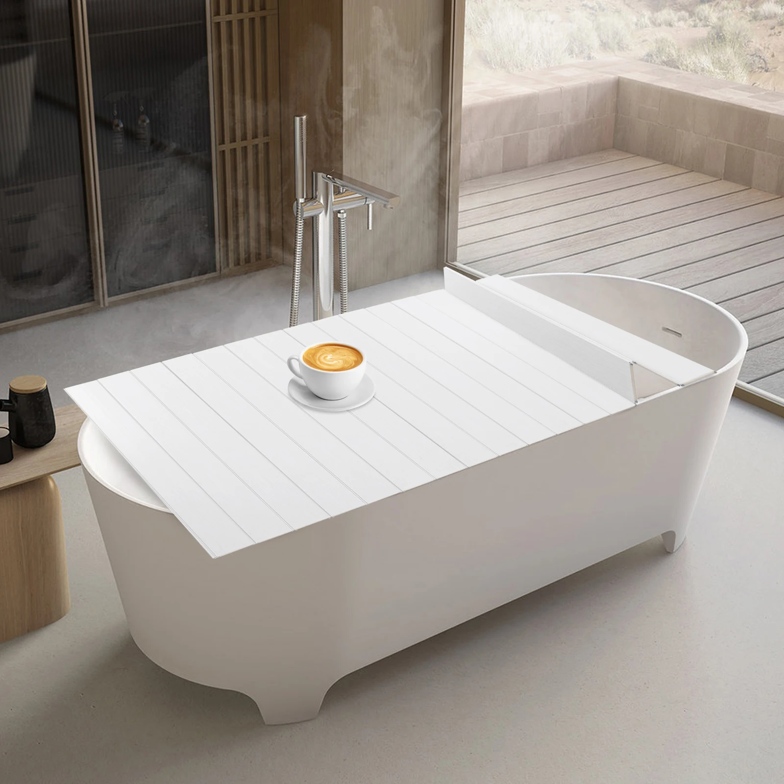 Bathtub Cover, Foldable Bathtub Board, Waterproof, Dustproof Bathtub Tray, Insulation PVC Bathtubs, for Bathroom, Spa Experience