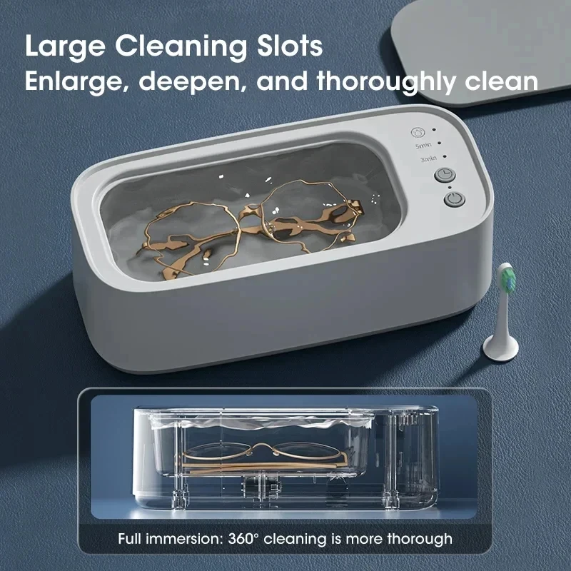 Ultrasonic Cleaner Mini High-frequency Adjustable Glasses Jewelry Pacifier