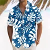 Plant Printed Men's Hawaiian Beach Shirts Summer Casual Short Sleeve Lapel Shirts Holiday Shirts For Men Large Size Men Clothing 6