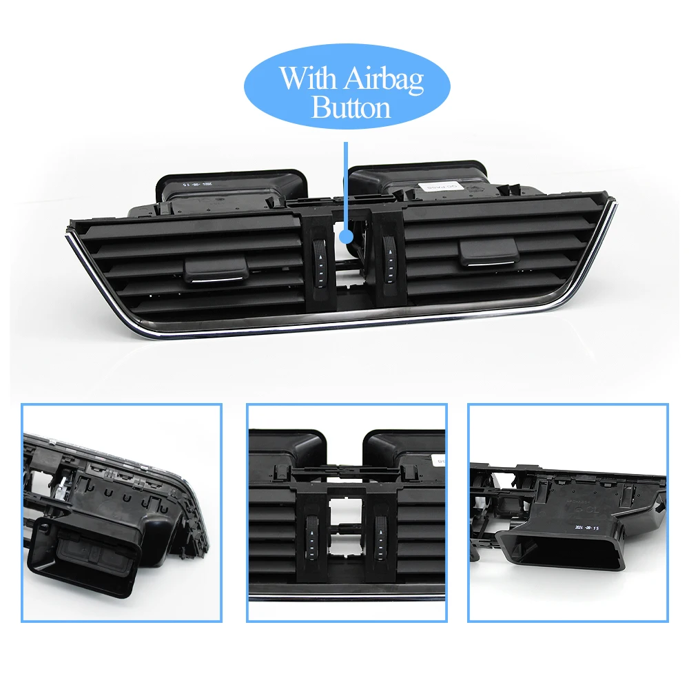 스코다 옥타비아 2015-2021 5E0820951CZLL 용 자동차 대시 보드 전면 중앙 에어컨 콘센트 AC 벤트 그릴 어셈블리